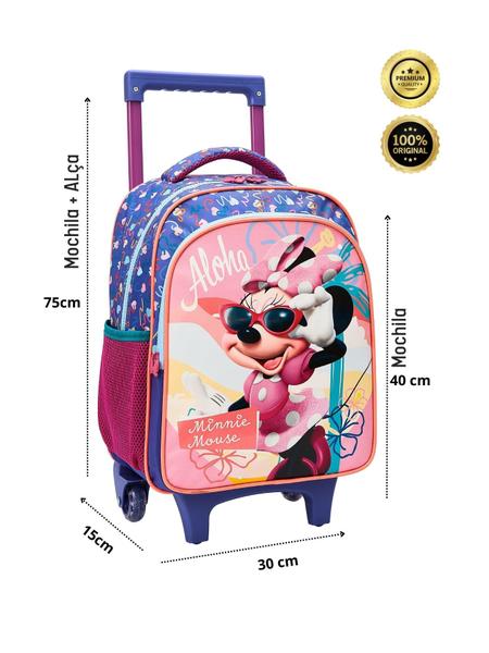 Mochila com Rodas Escolar 16 Minnie Original 13230 - Xeryus Imagem de Mochila com Rodas Escolar 16 Minnie Original 13230
