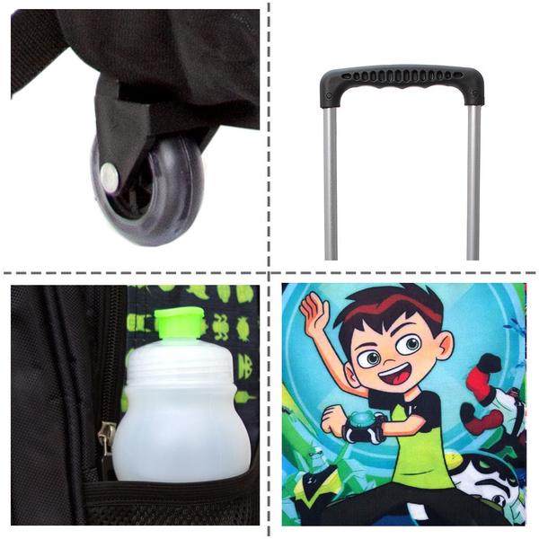 Imagem de Mochila com Rodas Infantil Ben 10 + Estojo e Lancheira Preta