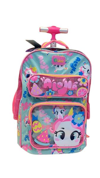 Imagem de Mochila com Rodinha Puket Menina Uni Aloha Verde água