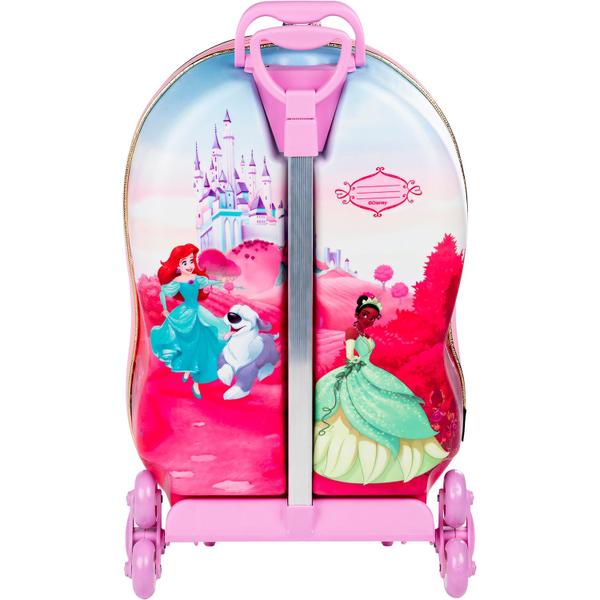 Imagem de Mochila Com Rodinhas Infantil Cor Rosa Princesas Disney Meninas Rodinha Tripla Maxtoy