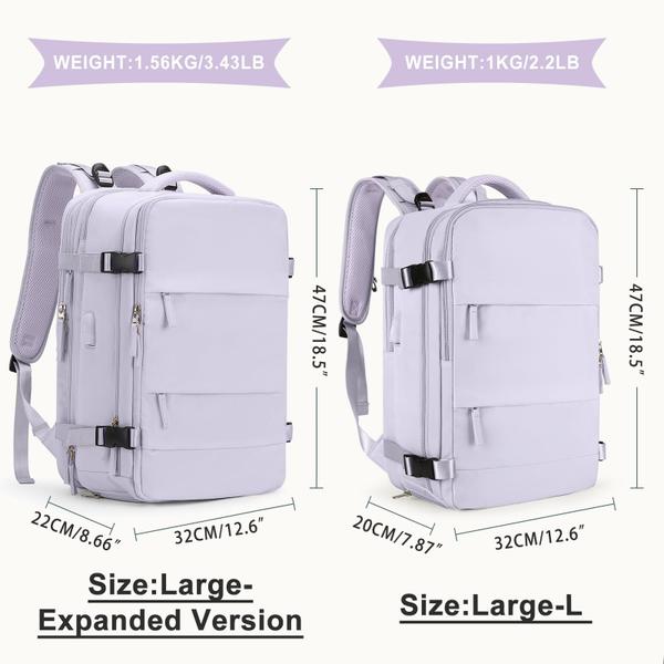 Imagem de Mochila Coowoz Large Travel Impermeável para Mulheres/Homens Roxa