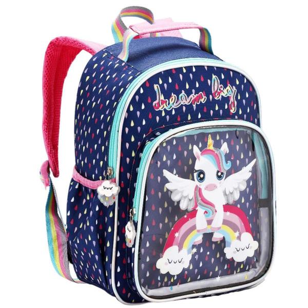 Imagem de Mochila Costa Infantil Menina Unicórnio Escolar Denlex Lilas