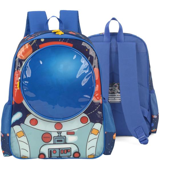 Imagem de Mochila Costas Astronauta Unissex Escolar Passeio Masculina Feminina Infantil Juvenil