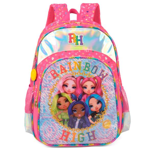 Imagem de Mochila Costas e Estojo Duplo Rainbow high Rosa Infantil