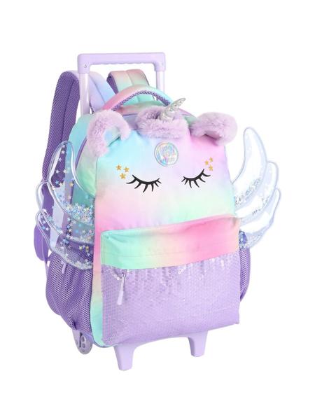 Imagem de Mochila Costas E Rodas Unicórnio Premium Ic41732 - Lilás