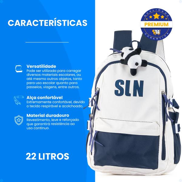 Imagem de Mochila Costas Escola Faculdade Casual Básica Com Chaveiro