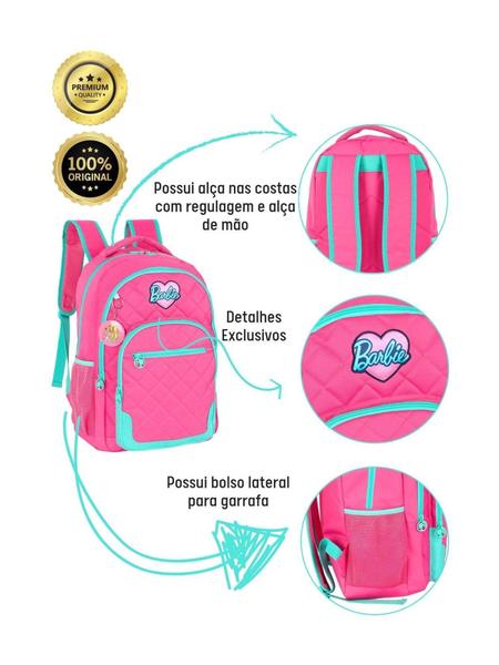 Imagem de Mochila Costas Escolar Barbie Reforçada - Luxcel