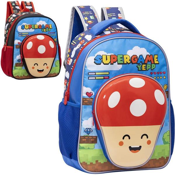 Imagem de Mochila Costas Escolar Infantil Menino Super Mario Bros Yepp Toad