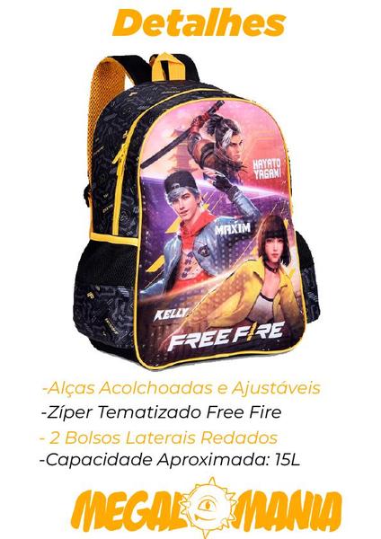 Imagem de Mochila Costas Free Fire Infantil Escolar Clio Style