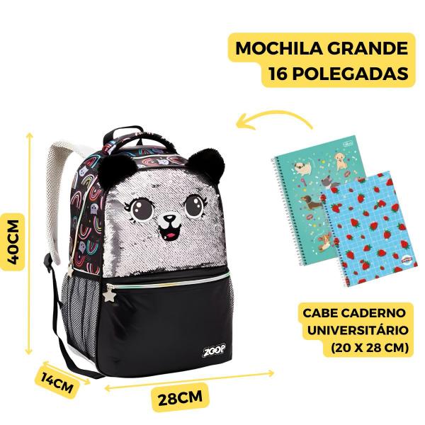 Imagem de Mochila Costas Gato Coala Panda Brilho Escolar Infantil