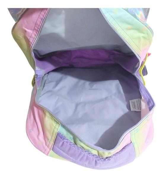 Imagem de Mochila Costas Infantil Escolar Feminina Gatinho Orelinha Menina Arco íris Rainbown Colorido