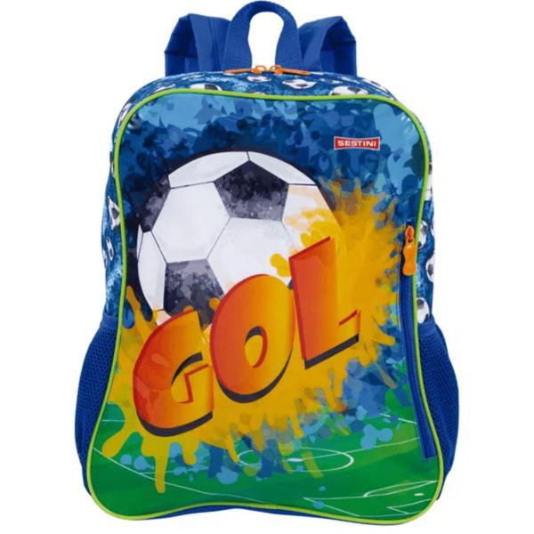 Imagem de Mochila Costas Infantil Escolar Menino Bola Futebol Sestini