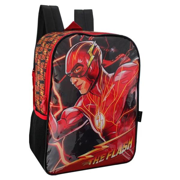 Imagem de Mochila Costas Infantil Escolar Menino Liga Da Justiça The Flash Dc Comics Preto Luxcel