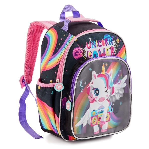 Mochila Costas Infantil Meninas Unicórnio Arco Íris - Denlex Imagem de Mochila Costas Infantil Meninas Unicórnio Arco Íris