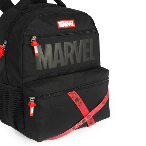 Imagem de Mochila Costas Juvenil Avengers Para Escola Passeio Preta