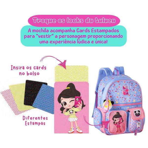 Imagem de Mochila Costas Luluca Bolsa Escolar Infantil Feminina - Rosa