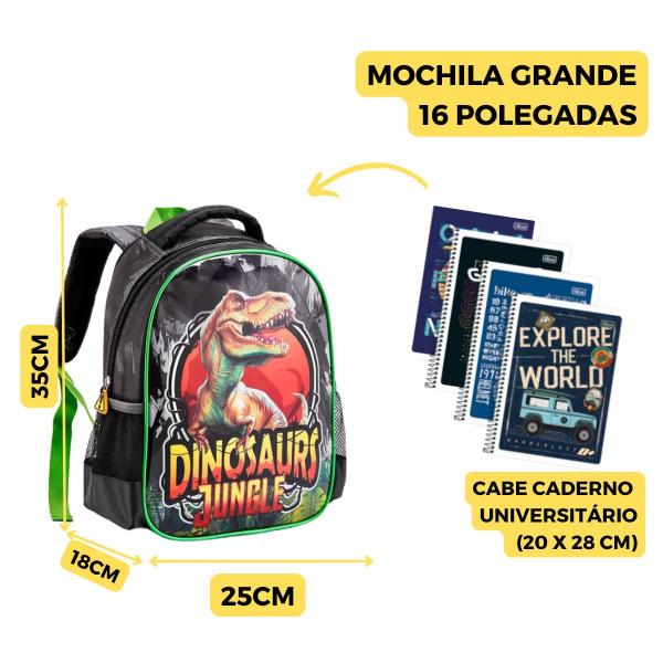 Imagem de Mochila Costas Menino Dinossauro Aventura Escolar Infanti