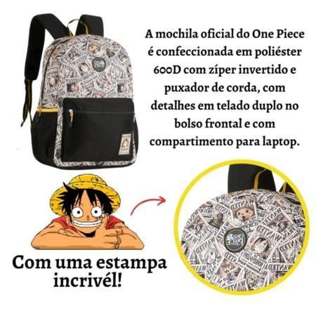 Imagem de Mochila Costas One Piece Luffy p/ Notebook Clio OP3616 Tamanho 48x30 Centímetros Original com Garantia