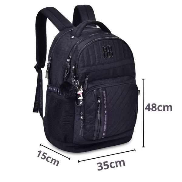 Imagem de Mochila Costas Rebecca Bonbon Preto Rb Escolar Meninas