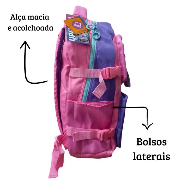 Imagem de Mochila Costas Roxo UP4YOU Reforçada c/ Bolso p/ Notebook