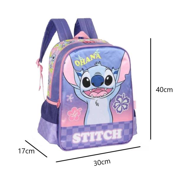 Imagem de Mochila Costas Stitch Clássica Escolar Infantil Menina Lilás