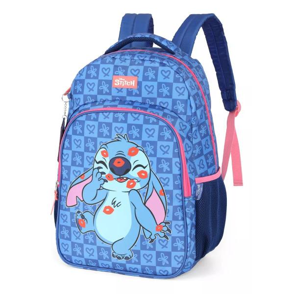 Imagem de Mochila Costas Stitch Disney Reforçada Escola Original Azul