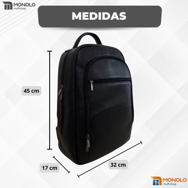 Imagem de Mochila Couro Masculina Executiva Notebook Luxo Fino Reforçada Viagem