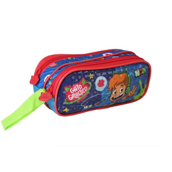 Imagem de Mochila De Alças Gato Galáctico Com Estojo Infantil Duplo