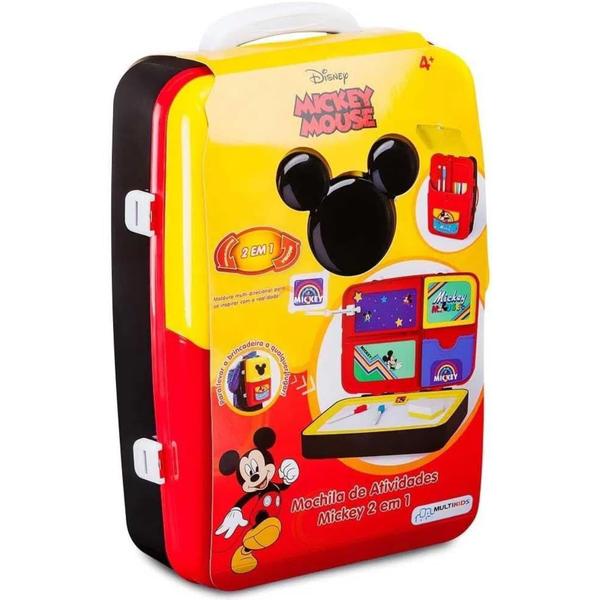 Mochila de Atividades Mickey com Canetinhas e Acessorios Multikids Imagem de Mochila de Atividades Mickey com Canetinhas e Acessorios Multikids