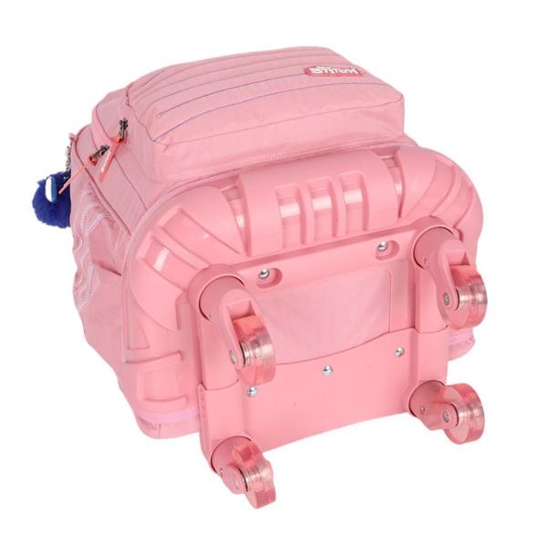 Imagem de Mochila De Carrinho Escolar Infantil Stitch Rosa C Rodinha 360