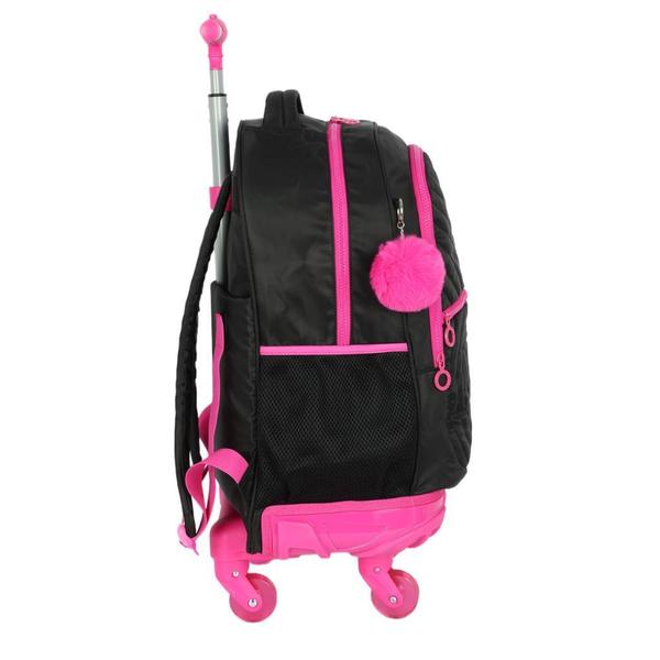 Imagem de Mochila De Carrinho Escolar Infantil Up4you Preto Rodinha 360