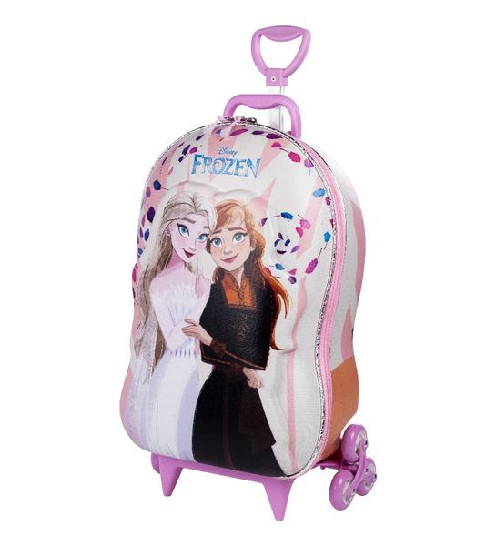 Imagem de Mochila De Carrinho Frozen Elsa e Anna em 3d Infantil Rígida