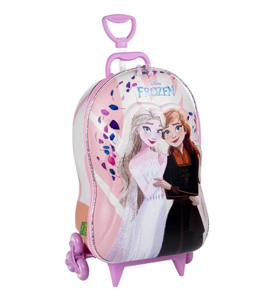 Imagem de Mochila De Carrinho Frozen Elsa e Anna Infantil em 3d Rígida