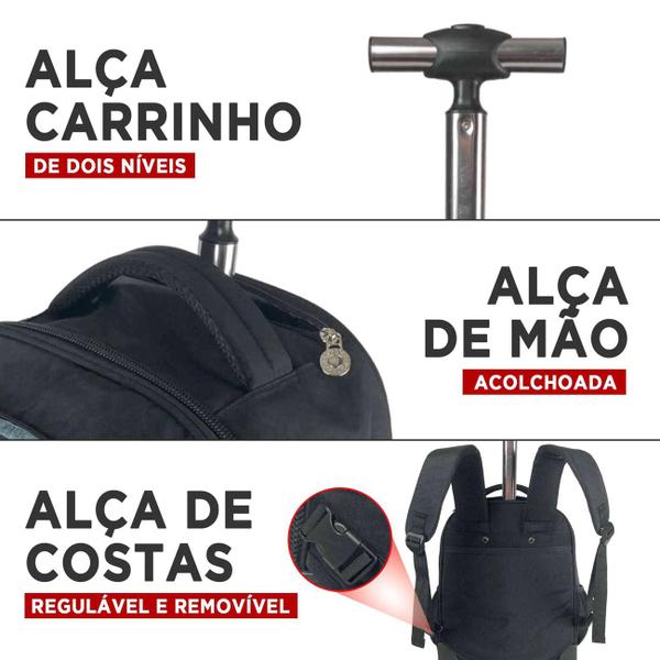 Imagem de Mochila De Carrinho Notebook Golden Gate Com Rodas Santino