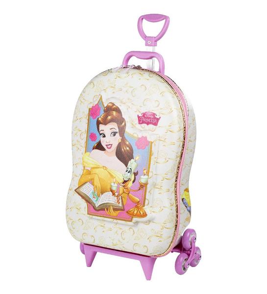 Imagem de Mochila De Carrinho Princesa Bela Infantil em 3d Rígida