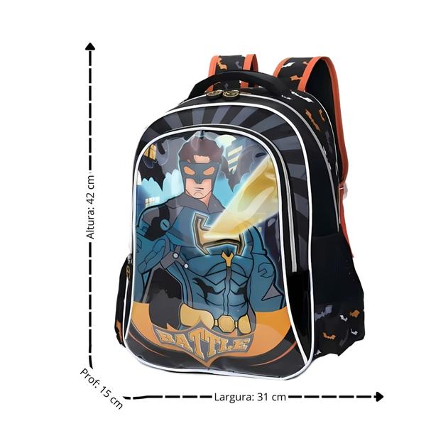 Imagem de Mochila De Costa Escolar Meninos Grande Battle Reforçada