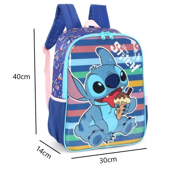 Imagem de Mochila De Costa Grande Lilo & Stitch Disney Azul Reforçada