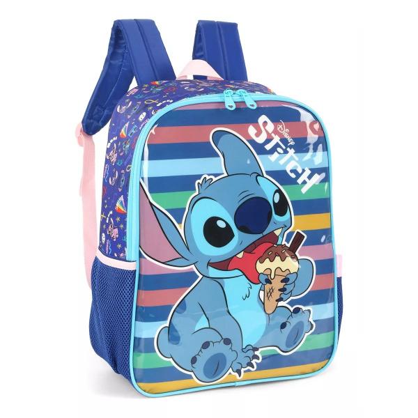 Imagem de Mochila De Costa Grande Lilo & Stitch Disney Azul Reforçada