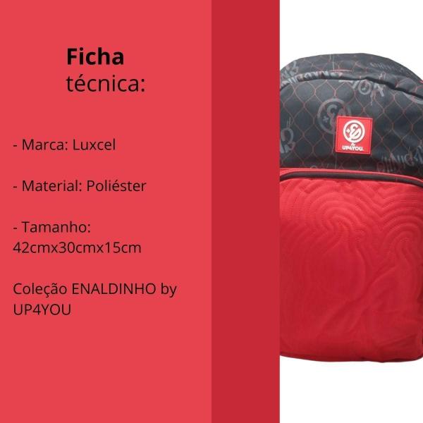 Imagem de Mochila De Costa Vermelha Enaldinho Juvenil Escolar Luxcel