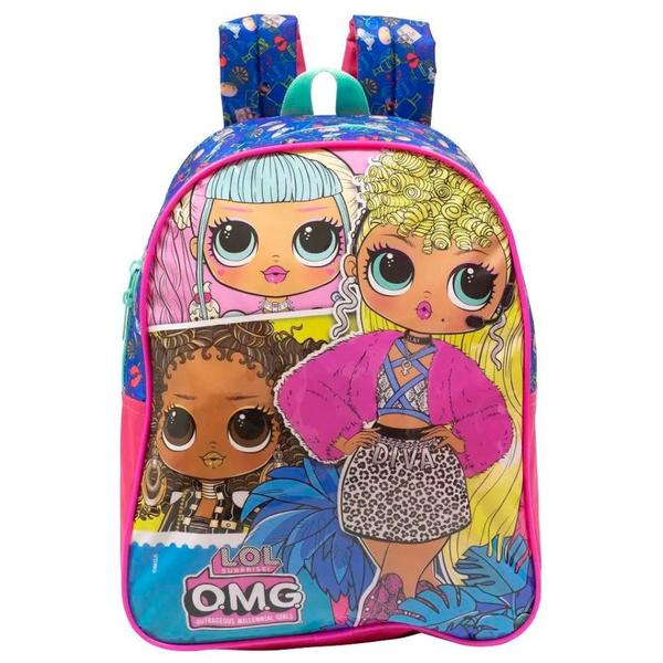 Imagem de Mochila de Costas 14 Infantil LOL OMG X AZUL