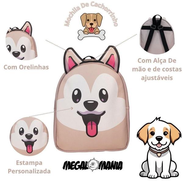 Imagem de Mochila De Costas Cachorrinho Marrom Infantil Escola Meninos