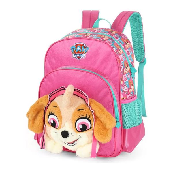 Imagem de Mochila De Costas Escolar Infantil Paw Patrol Pelúcia 3D