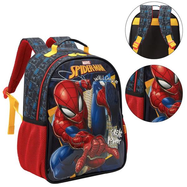 Imagem de Mochila De Costas Escolar Infantil Spider Man Holográfica