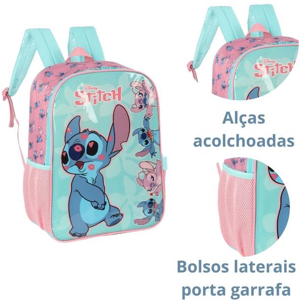 Imagem de Mochila de Costas Escolar Infantil Stitch