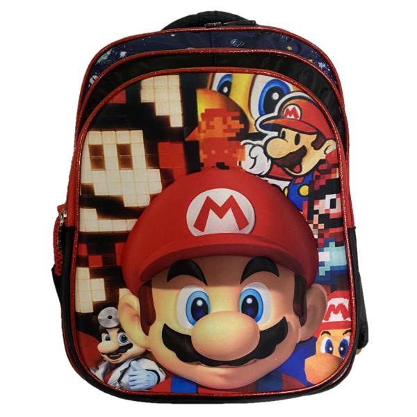 Imagem de Mochila de Costas Escolar Juvenil Mario Bros 3D Reforçada