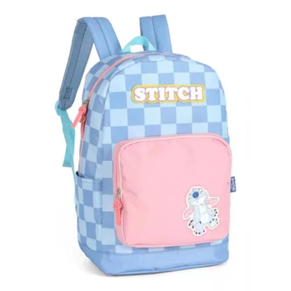 Imagem de Mochila De Costas Escolar Stitch Disney Azul Classics Luxcel