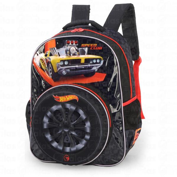 Imagem de Mochila De Costas Infantil Escolar Hot Wheels 3D Luxcel