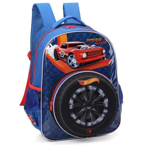 Imagem de Mochila De Costas Infantil Escolar Hot Wheels 3D Luxcel