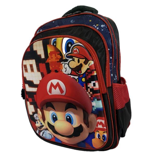 Imagem de Mochila de Costas Infantil Escolar Mario Bros 3D Jogo Menino