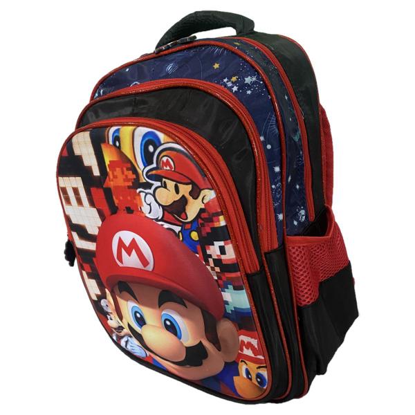 Imagem de Mochila de Costas Infantil Escolar Mario Bros 3D Jogo Menino